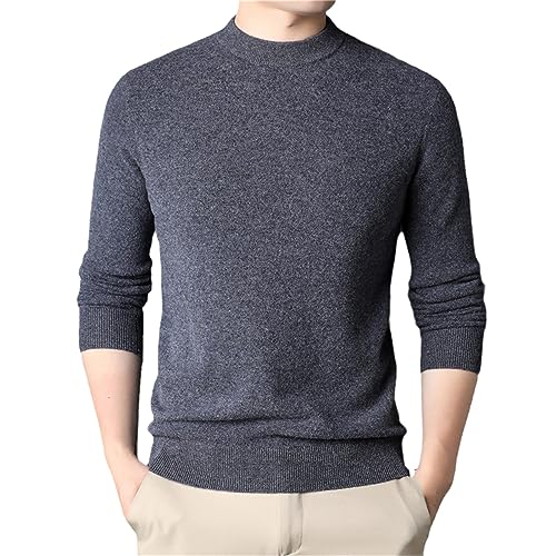 Autumn Winter Merino Wool Sweater Casual Crewneck Pullover Men Cashmere Knitwear Jersey
