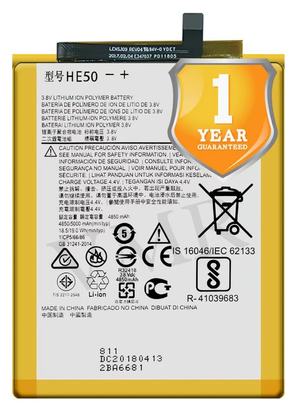 Image of Original HE50 Battery Compatible for Motorola Moto E4 Plus | Moto E5 Plus - (5000 mAh) - 1 Year Warranty X2