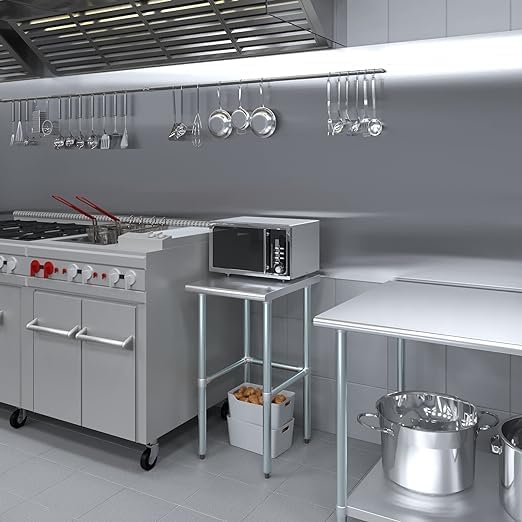 Image of 20 inchx20 inch Open Base Stainless Steel Work Table, NSF