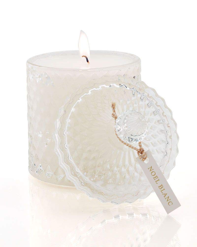 Noel Blanc Holiday Scented Candle with Essential Oils, Clean-Burning, Paraffin Wax Blend with Natural Soy Wax, Up to 140 Hours Burn Time, 510g/18oz, 1 Count