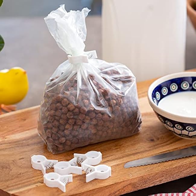 Chef Craft Select Plastic Bread and Bagel Clip, 6 Piece Set, White