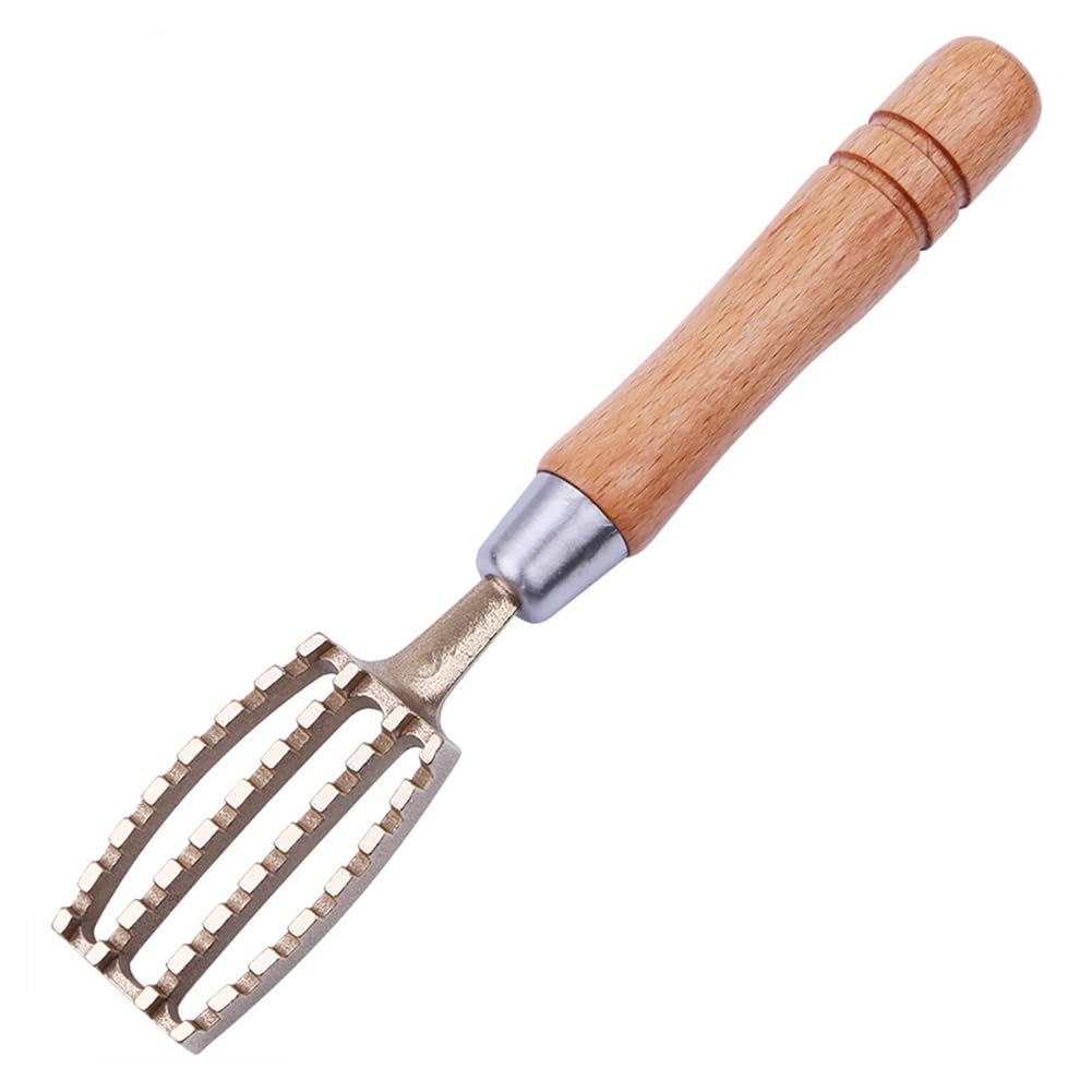 Pojedehy Fish Scale Scraper Fish Scale Brush Scraper to Remove Fish Scales Solid Wood Brass Fish Scale Brush Scraper