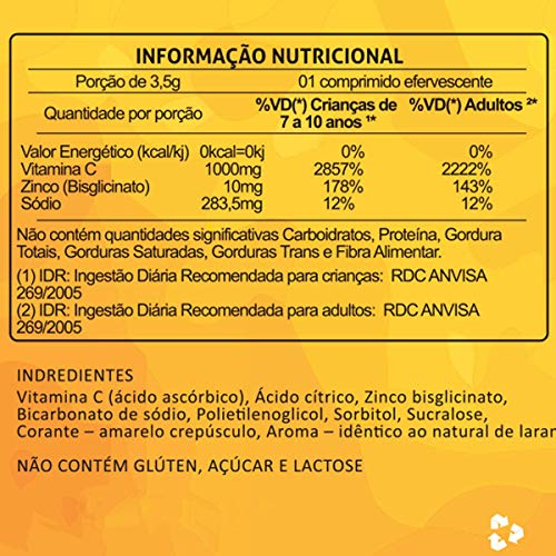 VITAMINA C 1000MG + ZINCO EFERV 10CPR FITOPRIME