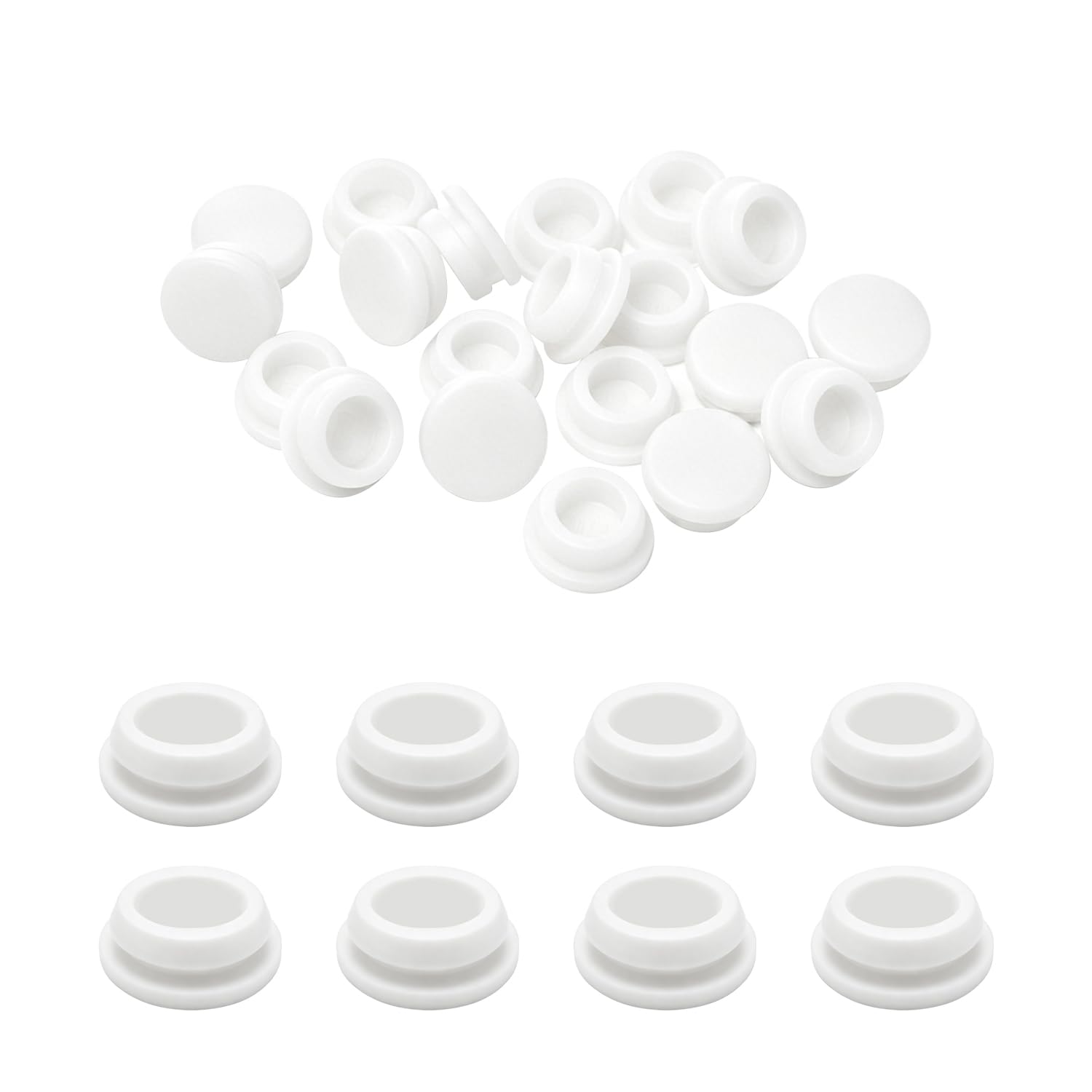 20PCS 11.5mm Rubber White Hole Plugs, 7/16" Round Rubber Stoppers Plugs DD044-11.5W