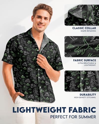 Image of 99TIMORO Fathers Funny Mens Hawaiian Shirt, Movie Button Down Short Sleeve Top, Father Day Summer Gifts