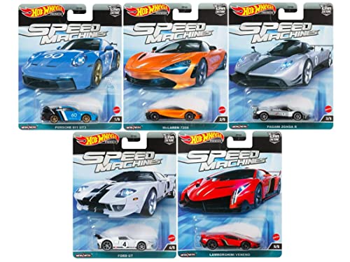 Hot Wheels Premium Car Culture Speed Machines 5-Pack In Collectible Container, Set Of 5 Die-Cast 1:64 Scale Toy Cars #TOP12