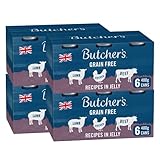 BUTCHER'S Wet Dog Food Tin Cans Grain Free Recipes in Jelly 9.6kg (24 x 400g)
