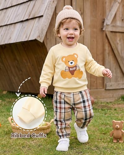 Image of NZRVAWS Toddler Baby Boy Clothes Infant Fall Winter Outfit Long Sleeve Pant Top Set 2Pcs Sweatshirt 0 Month-3 Years