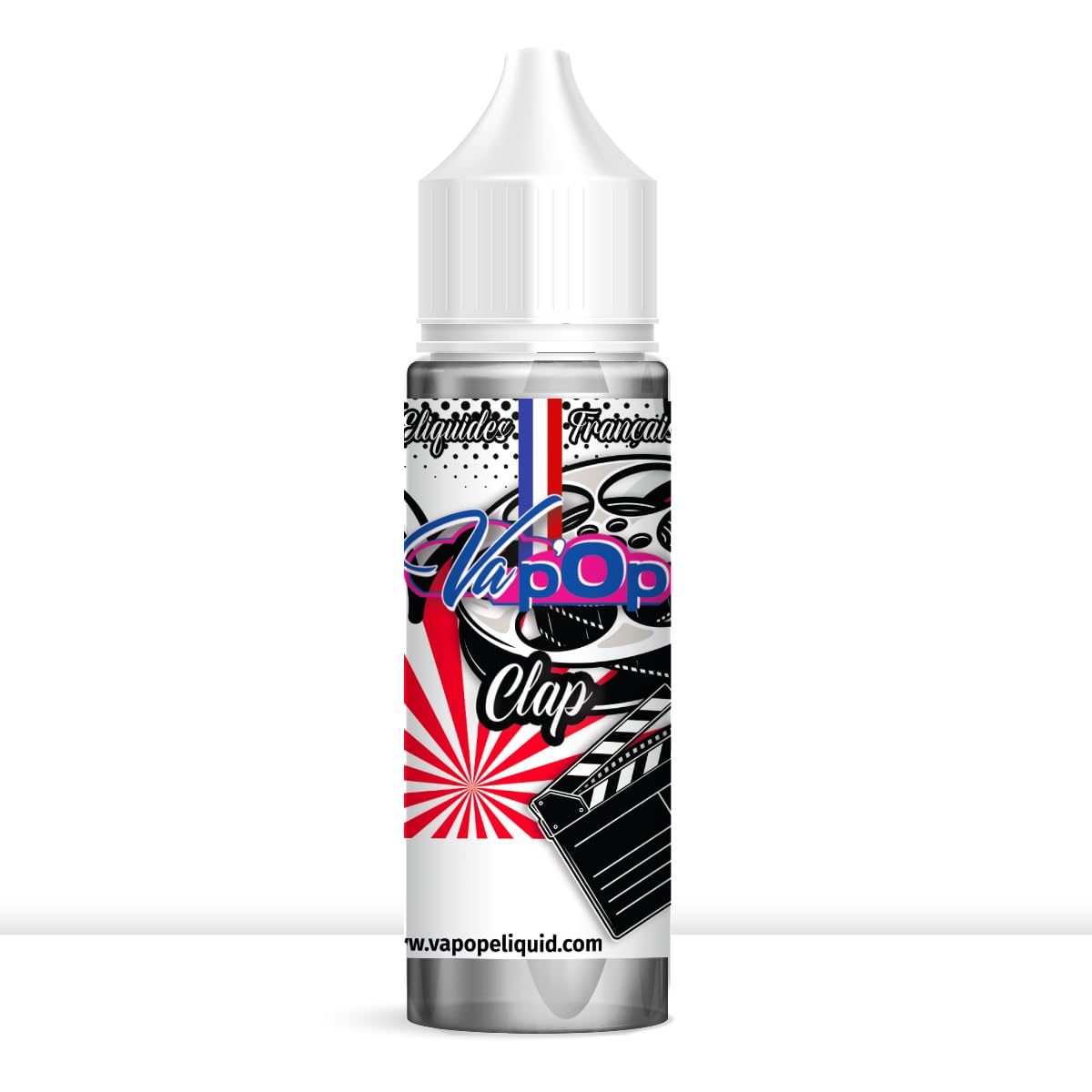 E-liquide cigarette électronique - GOÛT : POPCORN BISCUIT VANILLE - 50ml -  50MPGV/50VG - Clap Vap'Op - Sans nicotine ni tabac