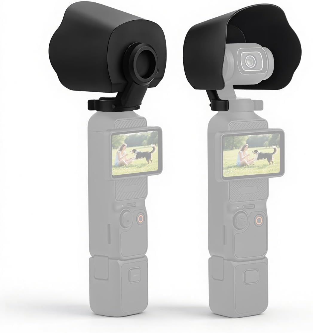 ZORBES® Compatible with Osmo Pocket 3, Action Camera Sun Hood, ABS Anti-Glare Lens Shade, Scratch-Resistant Camera Sun Hood for Crisp Outdoor Video, Vlogging, and Action Footage