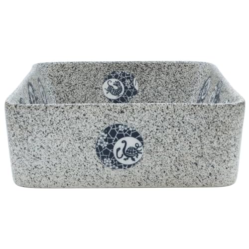 vidaXL Aufsatzwaschbecken, Rechteckig Waschbecken mit Muster, Handgefertigt Waschtisch Waschschale für Badezimmer, Handwaschbecken Spülbecken, Mehrfarbig 46x35,5x13cm Keramik