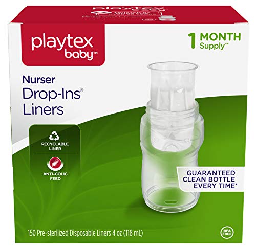 Image of Playtex Baby Nurser Pre-Sterilized Disposable Bottle Liners, Closer to Breastfeeding, 4 oz, 150 Count (Pack of 1)