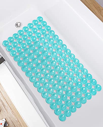 OTHWAY Bath Tub Shower Mat,Non Slip Bathtub Mat with Strong Suction Cups,Soft Bath Mat for Bathroom Tub with PVC Materials,XL Bathroom Mat 27x13 inches Durable and Machine Washable (Ocean Blue)