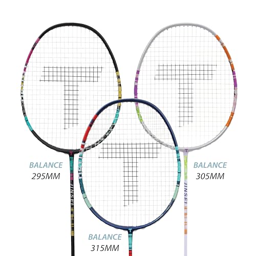 Image of TANSO Jinsei Full Graphite Ultra Light Weight Carbon Fibre Strung Badminton Racket with Free Full Racquet Cover (79 Grams, 33 Lbs Tension, Strung with T65 Premium Strings) (Black)
