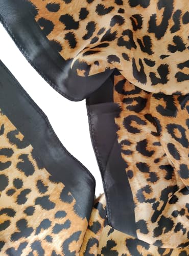 70x35in Women Leopard Animal Print Silk Head Hair Smooth Satin Scarf Wrapping Long Lightweight Thin Shawl Travel fall winter 20252