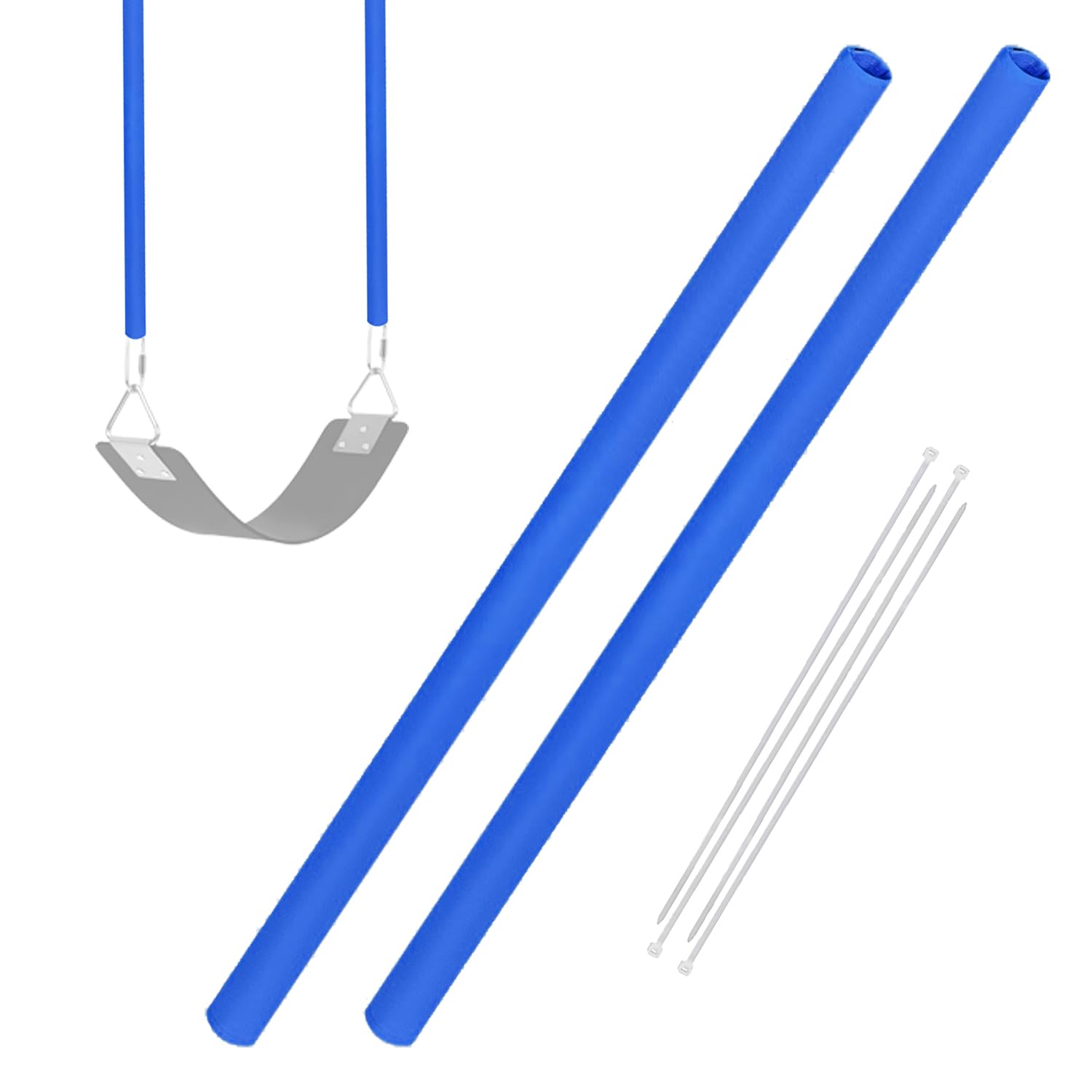 2 Pack Swing Chain Cover Set - Comfortable Swing Chain Handle Grip Sleeve For Playground Swingset Accessories Swings Barrier Chain In Garden Backyard Patio Outdoor (Black X 2