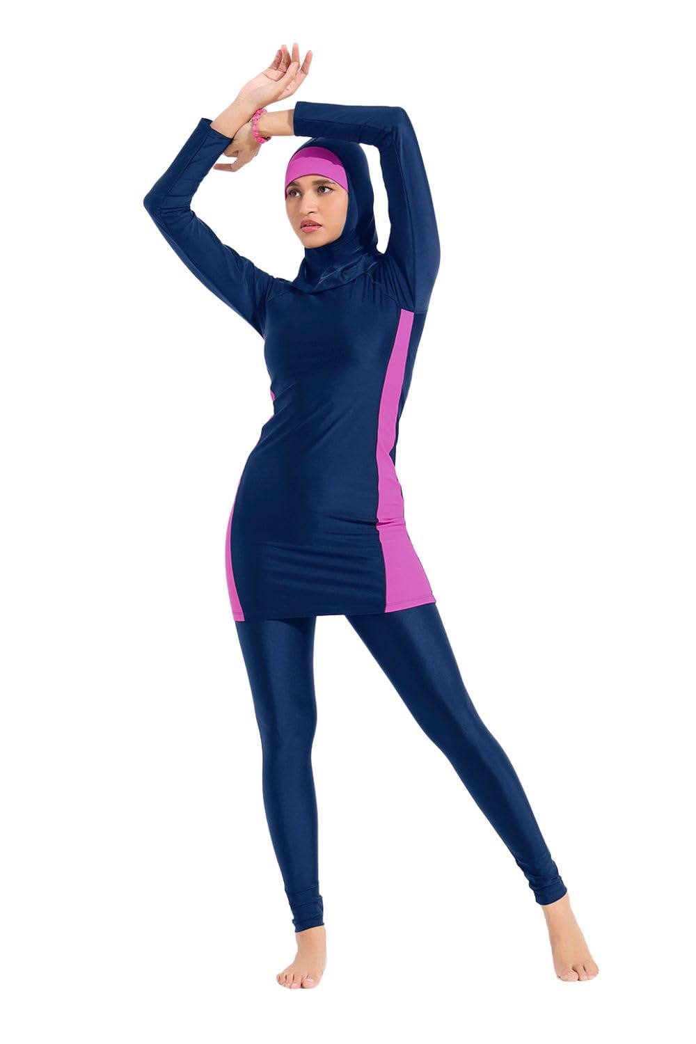 lycot Women’s Burkini Swimming Costume with Removable Chest Pads (LBZ_02_Burkini_Black)-picture-17