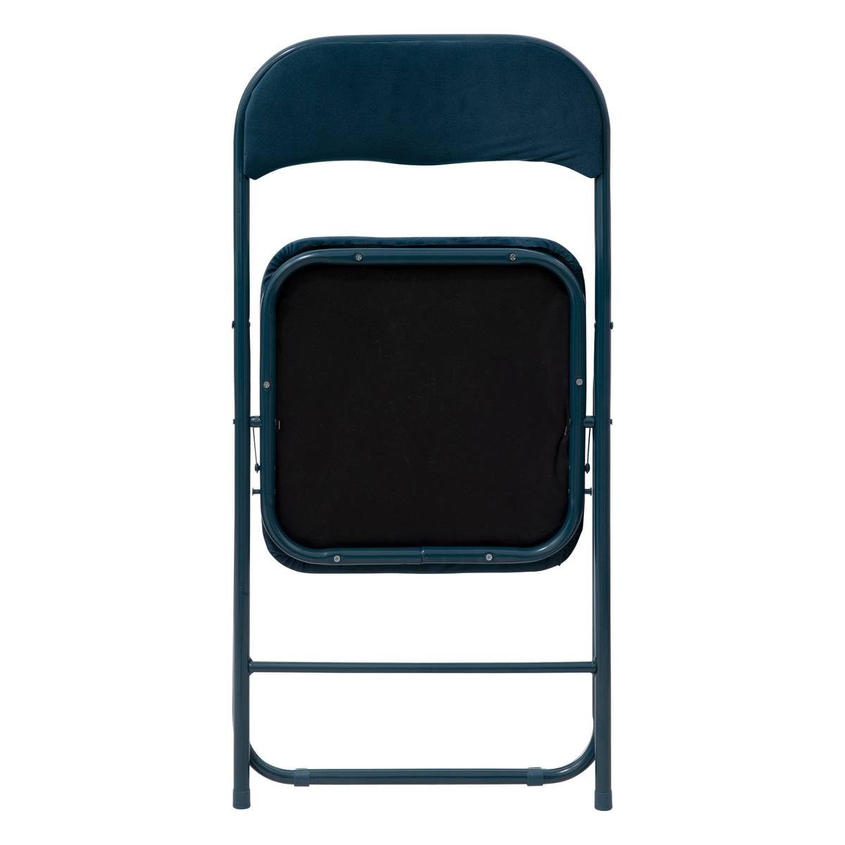 Five Silla Plegable de Terciopelo Azul