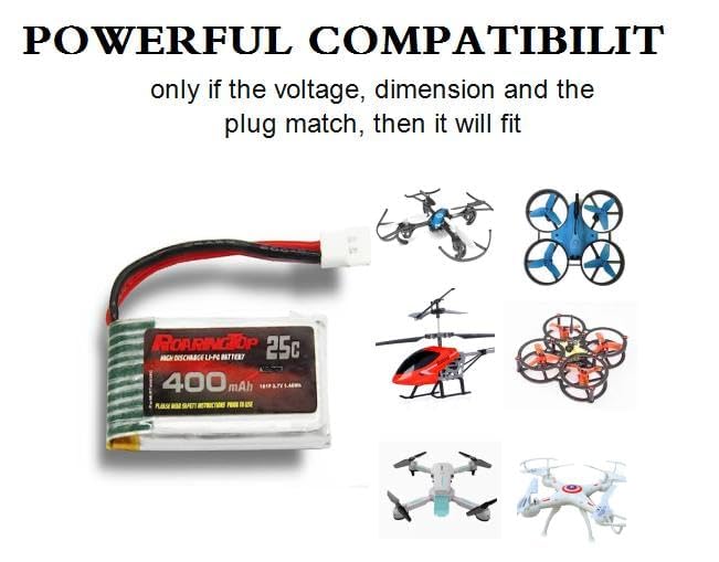 RoaringTop 5PCS 3.7V 1200mAh Lipo Batterie avec Molex Plug avec Chargeur 5 en 1 pour SYMA X5SW X5SC X5SC-1 Quad Rotor Drone