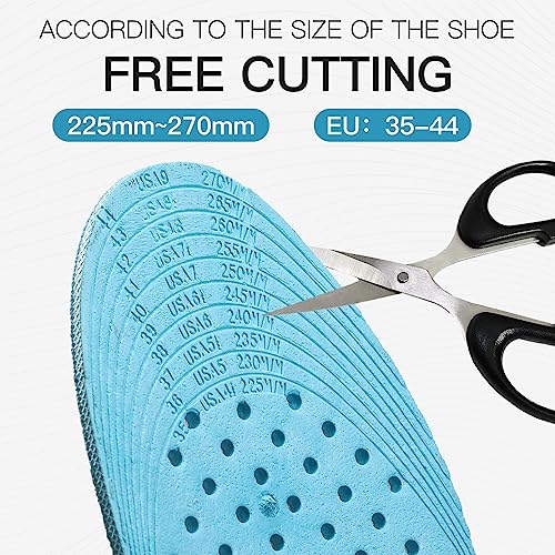 Image of Height Increase Insole 3-Layer Air Cushion Heel Insert Lift Shoes Insole for Men and Women Invisible Elevator Adjustable Insoles (Full Pad US 4-9, Blue)