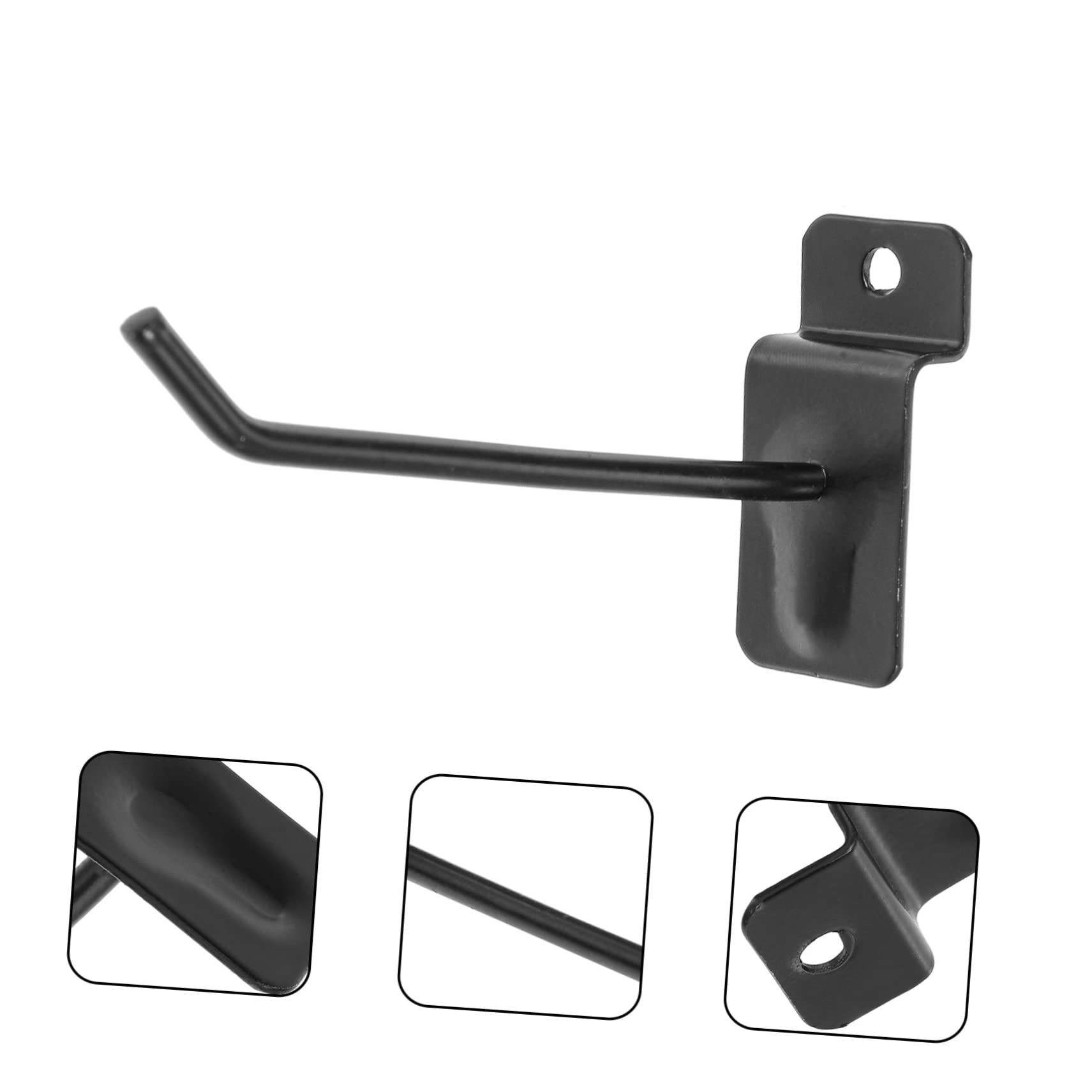 Gancio per Pannello Forato 50pezzi in Ferro Nero, 10cm