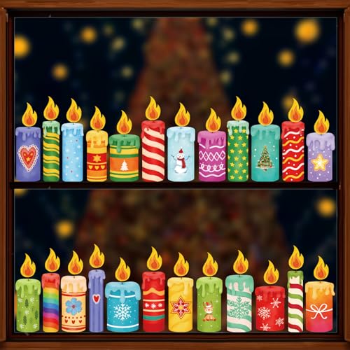 BETESSIN Fensterbilder Weihnachten Selbstklebend - 9 Bögen Statisch...