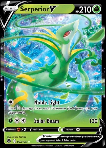 Serperior V 007/195- Silver Tempest - Pokemon Ultra Rare Card - Holo Foil