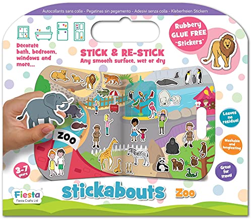 Fiesta Crafts Zoo Stickabouts Sticker Set for Kids...