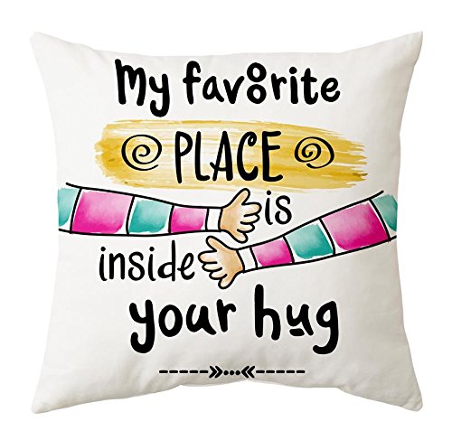 Gift Wrap My Favourite Place is Inside Your Hug Cushion Cover for Boyfriend, Girlfriend, Fiance with Filler -16X16 inches