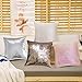 O BOSSTOP 4 PCS Sublimation Blanks Reversible Sequins Pillow Cases 16 x16 inches Magic Mermaid Flip Sequin Pillow Cases Make Your Own Personalize Pillow Cover