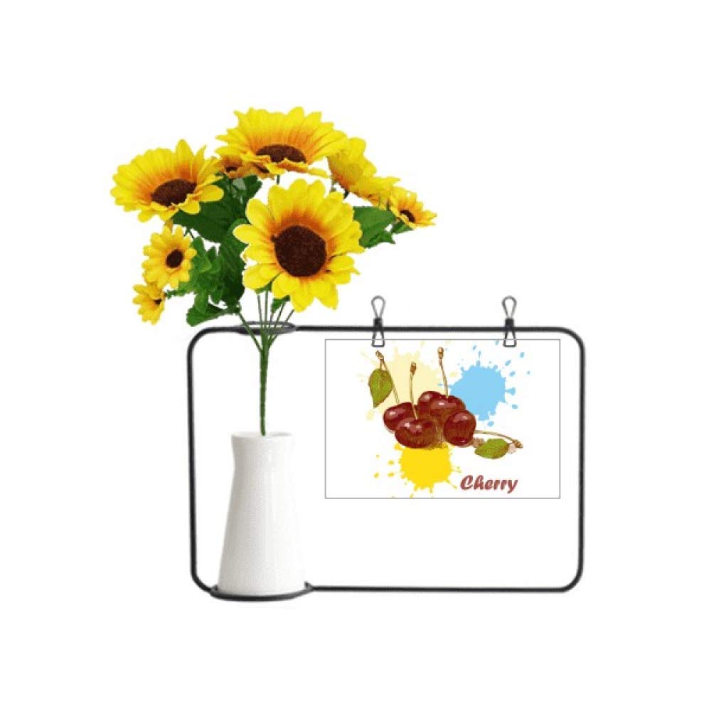 Carte de bénédiction Beauty Gift avec tournesols et motif cerises