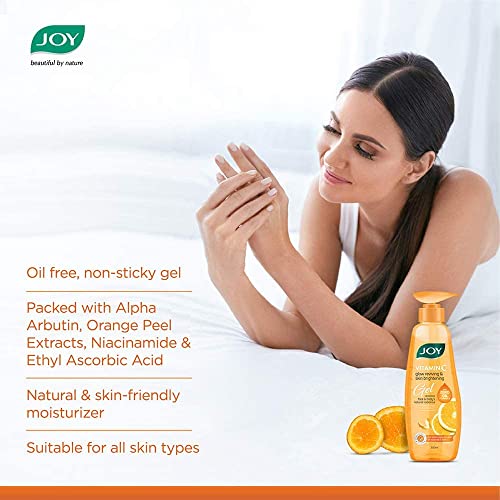 Image of Joy Vitamin C Gel | Glow Reviving & Skin Brightening Gel | With Orange Peel extract, Alpha-arbutin, Anti Tan, Sun Protection, Skin Moisturizer for Face & Body, No Parabens | For All Skin Types 300 ml
