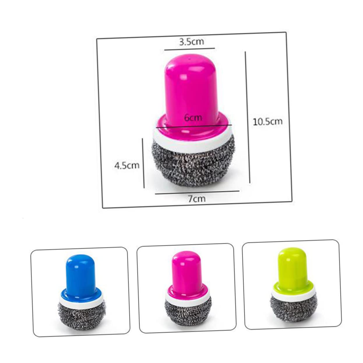 UTHCLO 5Pcs Stainless Steel Wire Brush with Handle for Effortless Kitchen Cleaning Durable Pot and Pan Scrubbing Tool for Home and Restaurant Use Blue