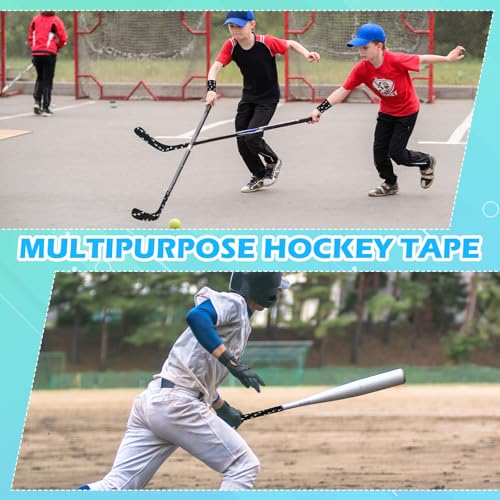 Halloscume 2 Rolls Hockey Tapes Baseball Christian Faith Cross Baseball Grip Bat Tape 15 Yard Lacrosse Softball Bats Sticks Wraps for Soccer Sports Athletic Gift Ice Skate Supplies(Black,Cross)