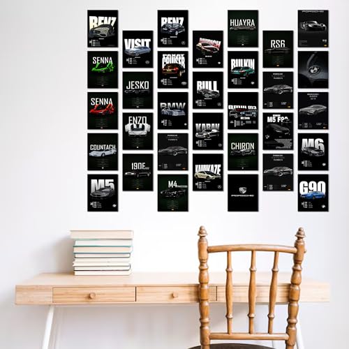 Image of paper Black Cars Poster, Set of 32, 15 x 10 cm (A6 Size) 300 GSM |Sports Car Black Poster - Gwagon Posters & More Street Ruling Cars |Wall Art For Bedroom| Car Spec Posters-Glue dots Included