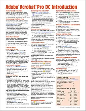 Adobe Acrobat Pro DC (version 2019) Introduction Quick Reference ...