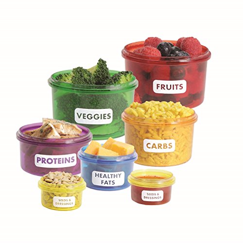 Healthy Living Perfect Portions Food Storage Containers KIT 7 Pieces- Easy Way To Lose Weight Using Portion Control