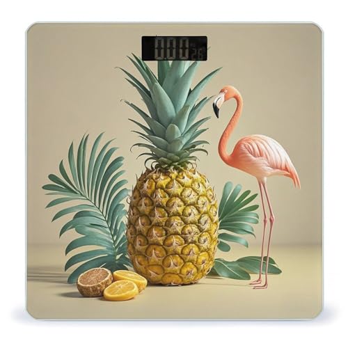 Báscula Digital de Baño Pineapple Flamingo con Plataforma Ancha miniatura 1