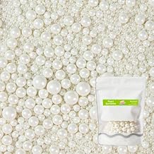 Mkostlich White Pearl Sprinkles Mix-sized, 8.4oz/238g Edible Pearls for Cake Decorating, Sugar Pearls, Cupcake Sprinkles White, 8.4oz/238gMix