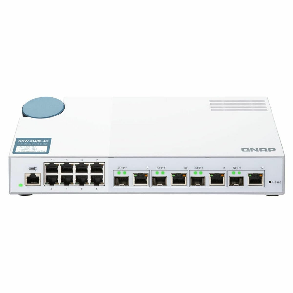 QNAP QSW-M408-4C QSW-M408-4C, 8 port 1Gbps, 4 port 10G SFP+/