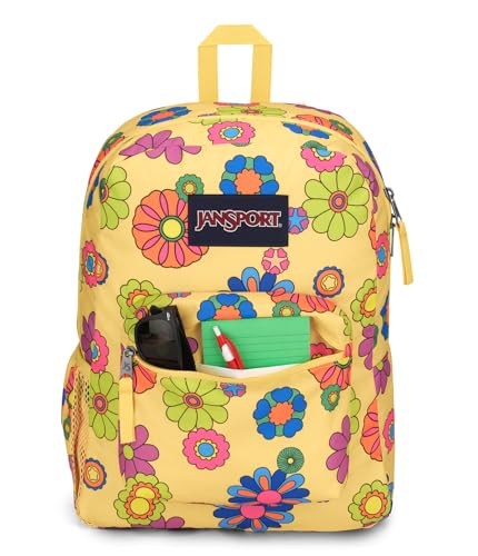Image of JanSport Cross Town Backpack 17 inch x 12.5 inch x 6 inch - Simple Bag for Everyone with 1 Main Compartment, Front Utility Pocket - Premium Class Accessories - Power to the Flower