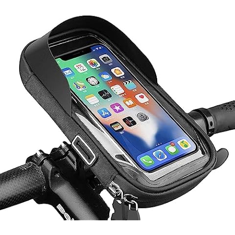 EXKOKORO Bike/Bicycle Accessories Bags Phone Front Frame Handlebar Storage Bag Phone Holder Mount, Waterproof, Tube Bag,Cycling Pouch Compatible Phone Under 6.4" for Mountain Cover