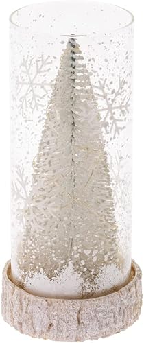 Miniatura 2 de Boston International Decoración de árbol de mesa LED para Navidad de invierno, mediano, cepillo blanco para botellas Champán y blanco,Cepillo de