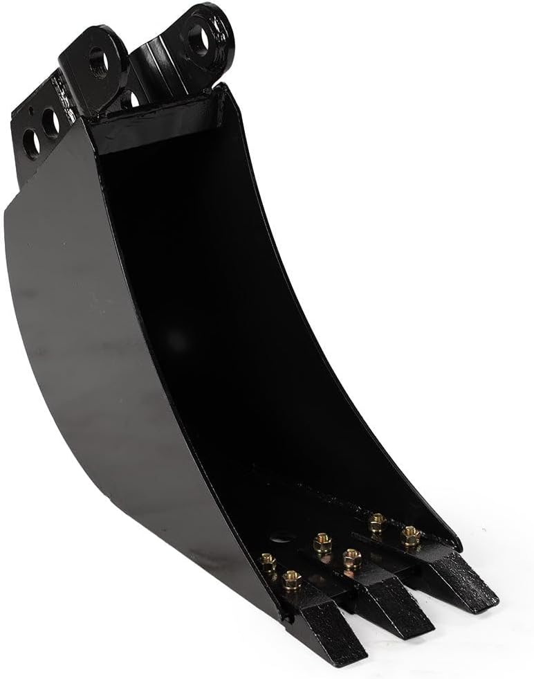 Titan Attachments 12" Front Hoe & Backhoe Bucket, Strong Replaceable Carbon Steel Teeth, Hydraulic Tilt Bucket, Excavator Attachment for Front Hoe & Backhoe Excavators, Skid Steer & Loader Accessory
