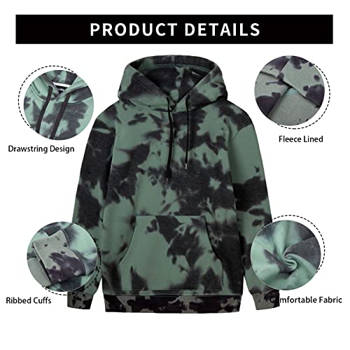 Men's Tie-Dye/Gradient Hoodie Fleece Lined/Terry Pullover Hooded Sweatshirts3