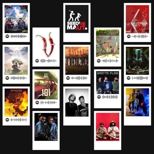 Image of Funk You Store Seedhe Maut Poster | Seedhe Maut Polaroids Mini Posters Kit (Set of 15) | Desi Hip Hop Polaroid Size (8 x 6 cm) Posters for Phone Accessories, Bedroom, Office, Living room