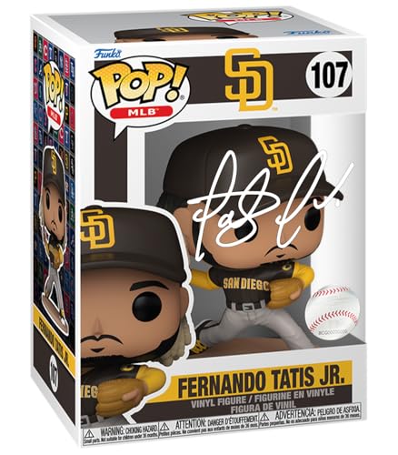 Fernando Tatis Jr. #107 Facsimile Signed Reprint Laser Autographed Funko POP! Baseball MLB: San Diego Padres Figurine with Protector Case