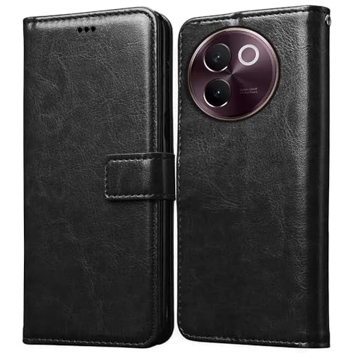 Image of Amazon Brand- Solimo Flip for Vivo V30e 5G (Leather Black)