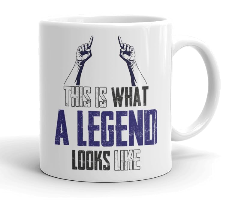 VIROSA Funny Legend Mug – “This is What a Legend Looks Like” – Humorous Gift for Men or Women – Birthday, Secret Santa, Work Banter Present – 11oz White Ceramic Coffee Cup