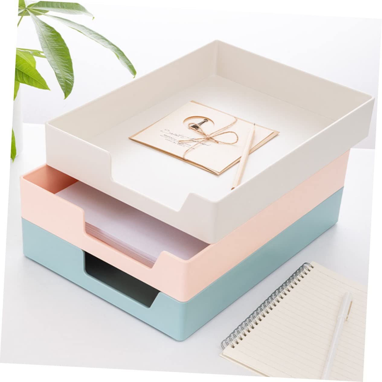 Contenedor de Almacenamiento de Archivos A4 Rosa Ps para Oficina y Estudio
